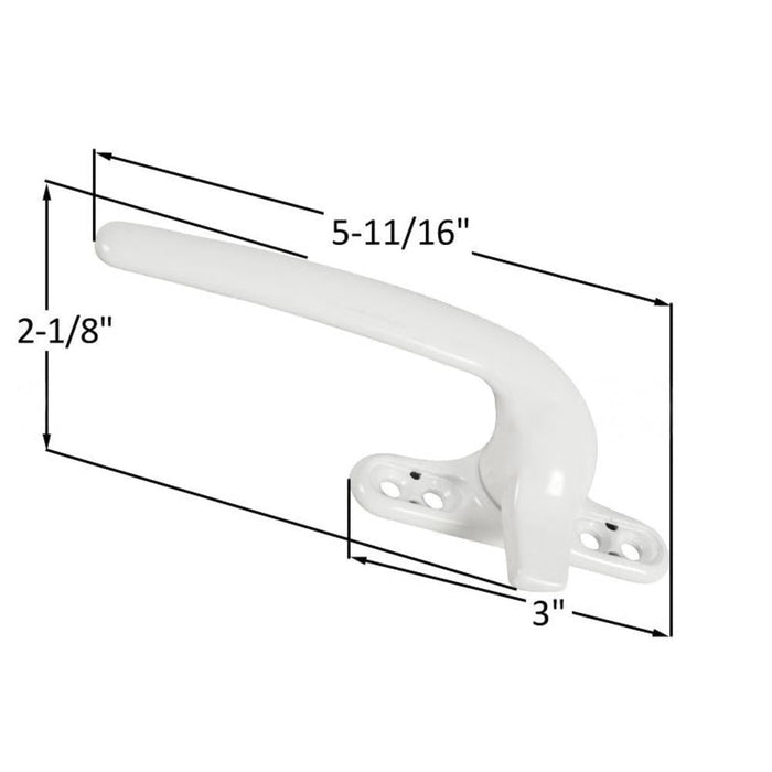 Casement Window Security Handle – Left Hand, 2 - 1/4" Screws - Reflect Window & Door