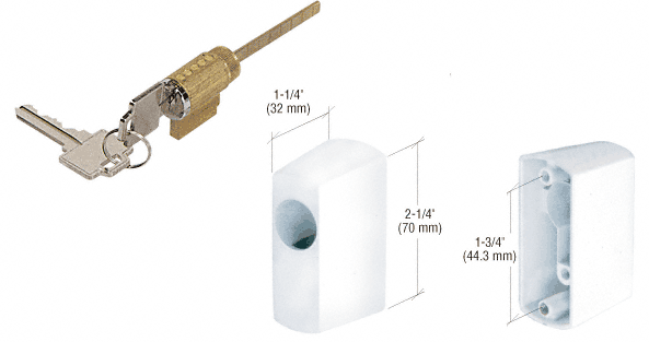 Sliding Glass Door Keyed Cylinder Housing Kit with 1-3/4" Screw Holes - Reflect Window & Door