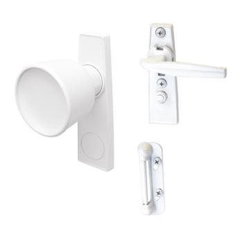 White Latch for Residential Swinging Screen & Storm Door – 1 - 3/4" Screw Hole Spacing - Reflect Window & Door