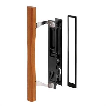 Sliding Glass Patio Door Flush Handle with Wood Handle Pull & keeper - Reflect Window & Door