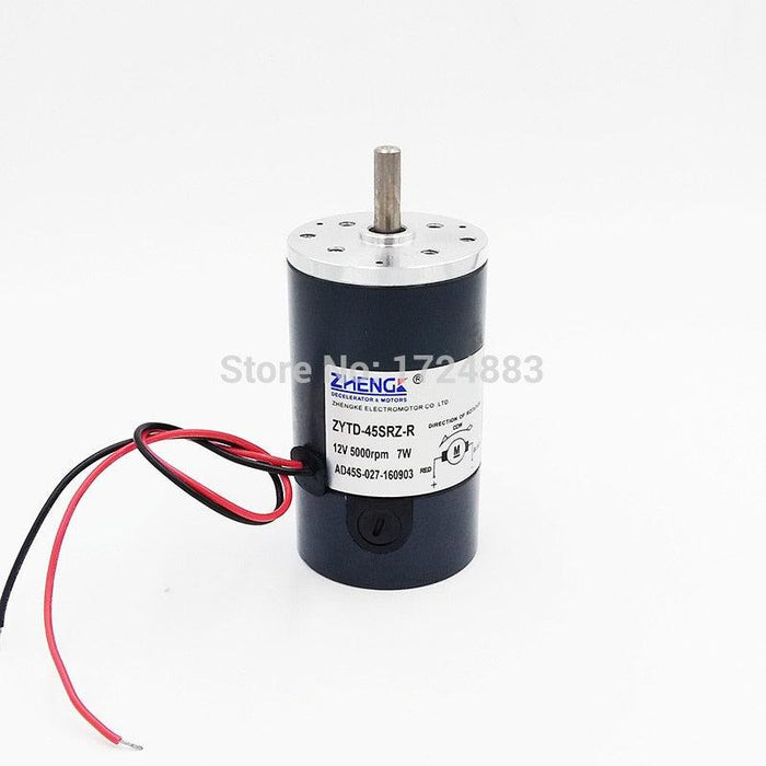 ZHENGKE ZYTD-45SRZ-R 45mm 12V/24V DC motor Round shaft 2000RPM3000RPM4000RPM5000RPM 7W/8W.